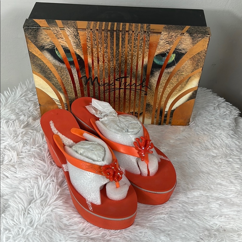 MISS TRISH Orange Platform Sandals